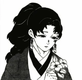 🍸 Kibutsuji Muzan Demon Slayer anime, demon slayer, manga, kibutsuji muzan, character, artwork, black and white telegram sticker