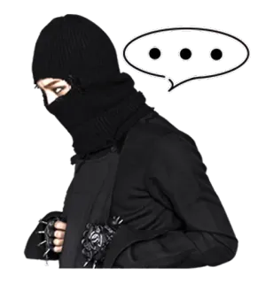 😶 Ninja, Assassino, Arma, Attaccante, Incappucciato, Mascherato whatsapp sticker