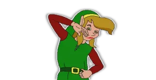 😦 Link The Legend of Zelda リンク, ゼルダの伝説, ゲームキャラクター, ビデオゲーム, エルフ, ヒーロー telegram sticker