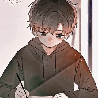 🦔 Anime, Chłopak, Rysunek, Bluza z kapturem, Sztuka, Szkic, Ilustracja telegram sticker