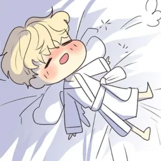 ✨ durmiendo, lindo, dibujos animados, personaje, relajante, cama, dormilón whatsapp sticker