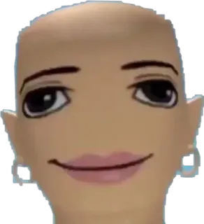 🙂 chauve, boucles d'oreilles, souriant, art numérique telegram sticker