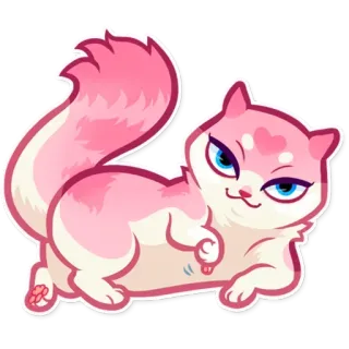 👎 kucing, anak kucing, merah muda, binatang, imut whatsapp sticker