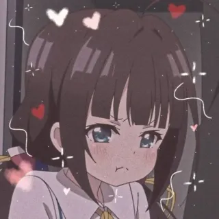 💗 Chica anime, Brillo, Corazón, Lindo, Dibujo animado telegram sticker