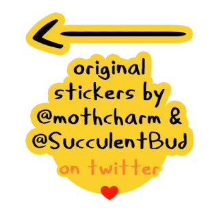 🔔 original
stickers by
@mothcharm &
@SucculentBud
on twitter adesivo, Twitter, Mothcharm, SucculentBud telegram sticker
