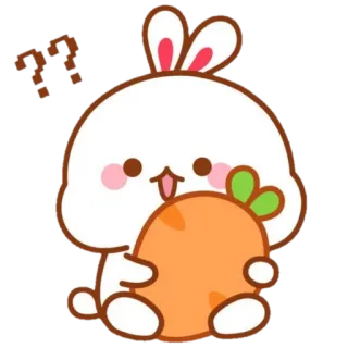 🍼 coelho, coelhinho, cenoura, fofo, animal, desenho animado telegram sticker