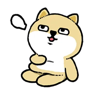 😋 狗, 动物, 可爱, 卡通, 思考 whatsapp sticker