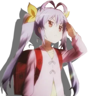 👊 动漫, 女孩, 敬礼, 女学生, 背包 telegram sticker