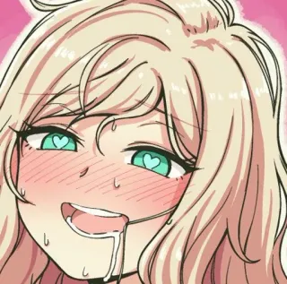 😁 アニメ, カートゥーン, かわいい, 可愛い, ハート目, よだれ telegram sticker