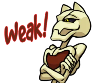 😈 weak! esqueleto, dibujo animado, débil, insulto telegram sticker