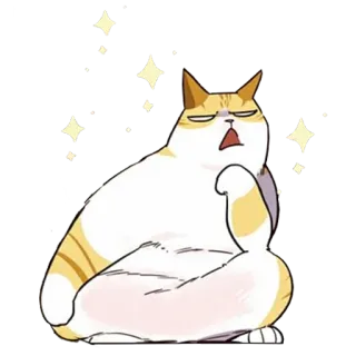 🤌 kucing, hewan, stiker, lucu, kartun, kawaii, malas, mengantuk telegram sticker