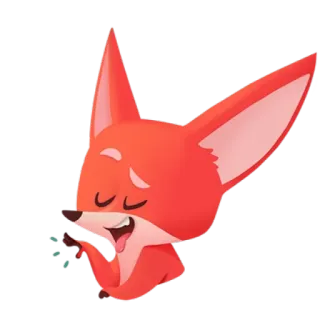 😛 vos, dier, cartoon, blij, schattig, leuk telegram sticker