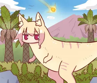 🦖 dinosaure, animé, dessin animé, mignon, fantaisie, animal, météore, nature telegram sticker