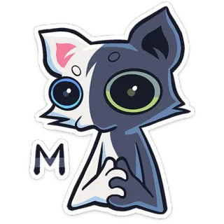 ⭐ M cat, cute, cartoon, animal, sticker telegram sticker
