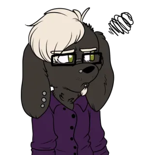 😑 antropomorfo, perro, dibujo animado, pegatina, personaje telegram sticker