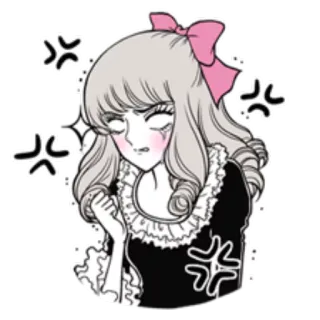 😡 angry, girl, cartoon, character, annoyed, frustrated telegram sticker