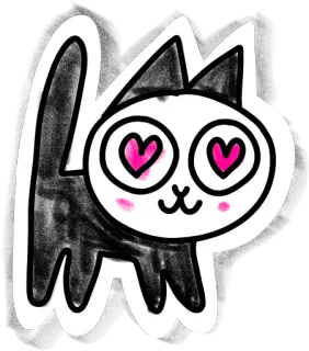 😍 kat, hartjesogen, schattig, dier, sticker telegram sticker