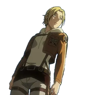 🤨 Annie Leonhart Attack on Titan アニメ, 進撃の巨人, 調査兵団, アニ, 軍事, 暴力 telegram sticker