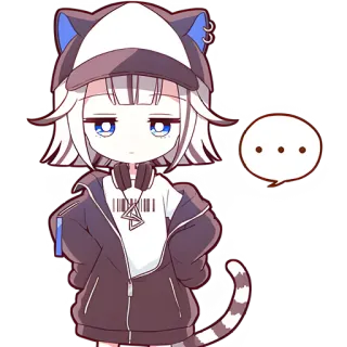 🙄 ... mèo, anime, avatar, cô gái, tai, phim hoạt hình telegram sticker