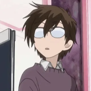 ⏱ anime, glasses, character, cartoon, male telegram sticker