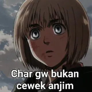 ☺️ Armin Arlert Attack on Titan Char gw bukan cewek anjim anime, personaje, ataque a los titanes, armin arlert, sticker, meme telegram sticker