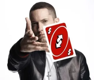 🌟 Eminem Eminem, Uno reverse card, meme, rapper, reaction, music, Slim Shady telegram sticker