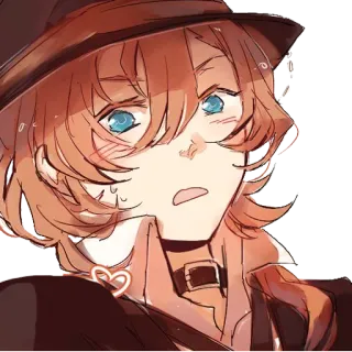 😳 Chuuya Nakahara Bungou Stray Dogs Anime, Manga, Chuuya Nakahara, Bungou Stray Dogs, Charakter telegram sticker