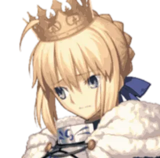 👑 Saber Fate/stay night อนิเมะ, ตัวละคร, Fate, เซเบอร์, มงกุฎ telegram sticker