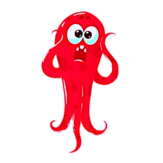 Красный Осьминожка telegram stickers