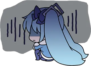 😓 Hatsune Miku Anime, Triste, Fofo, Chibi, Vocaloid, Hatsune Miku, Kawaii telegram sticker