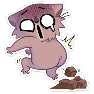 💩 gato, acidente, chocado, caindo, desenho animado, engraçado, fofo telegram sticker