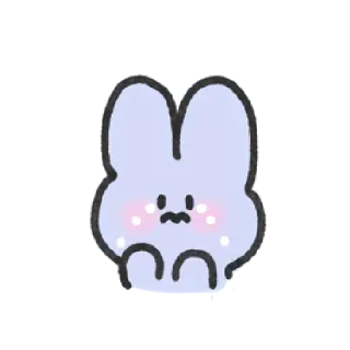 😩 królik, słodki, naklejka, zwierzę, królik, ilustracja telegram sticker