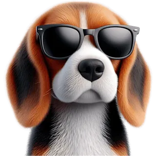 😎 dog, beagle, sunglasses, cool, animal, pet telegram sticker