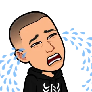 🌟 bitmoji, menangis, sedih, kartun, avatar, emosi, air mata telegram sticker