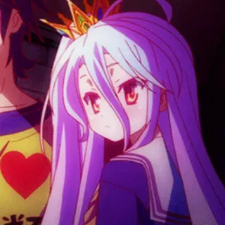 😐 Shiro No Game No Life Anime, Shiro, No Game No Life, Vương miện, Dễ thương whatsapp sticker