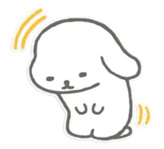 😔 cachorro, fofo, animal, desenho animado, adesivo, branco telegram sticker