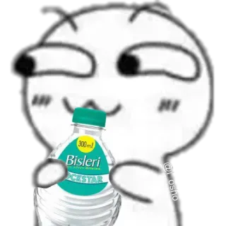 🤤 Bisleri Rockstar Kreskówka, Woda, Bisleri, Rockstar, Butelka telegram sticker