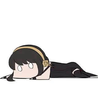😶 Yor Forger Spy x Family Anime, Spy x Family, Yor Forger, couché, mignon, dessin animé telegram sticker