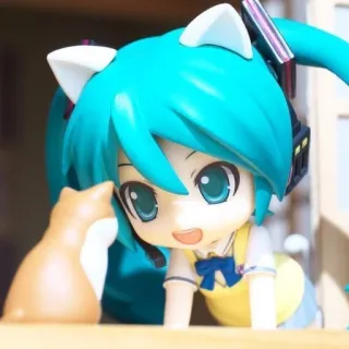 🐱 Hatsune Miku Anime, Chibi, Fofo, Personagem, Vocaloid, Hatsune Miku whatsapp sticker
