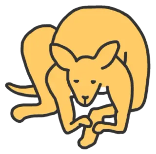 😐 Känguru, Tier, Beuteltier, Australien, Wildtier, Illustration telegram sticker