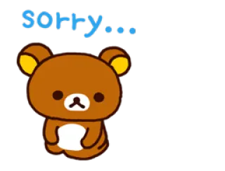 😣 SORRY... หมี, น่ารัก, ขอโทษ, เสียใจ, การ์ตูน telegram sticker