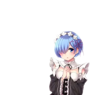 😄 Rem Re:Zero Аниме, Горничная, Синие волосы, Милый, Аниме девушка whatsapp sticker