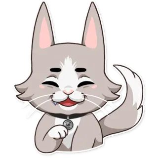 😄 gatto, animale, cartone animato, sorridente, carino, adesivo telegram sticker