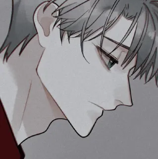 🍶 anime, boy, man, portrait, grey hair telegram sticker