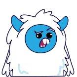 🥴 Monster, blau, Yeti, Cartoon, Kreatur, süß, lustig telegram sticker