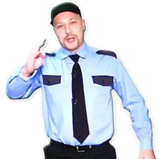 👮 Mann, Uniform, Sicherheitsdienst, Hut, Krawatte whatsapp sticker