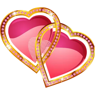 💕 сердце, любовь, розовый, золотой, сердца, блестящий telegram sticker