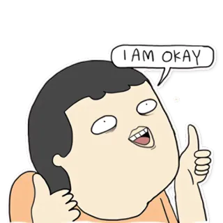 👌 I AM OKAY dessin animé, okay, pouce levé, positif telegram sticker