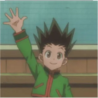 🌿 Gon Freecss Hunter x Hunter Animé, Gon, HunterxHunter, Salutation, Dessin animé telegram sticker