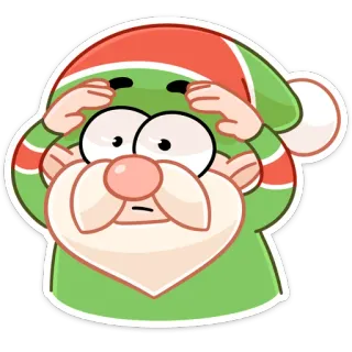 😳 elfo, navidad, dibujos animados, divertido, mono, personaje telegram sticker